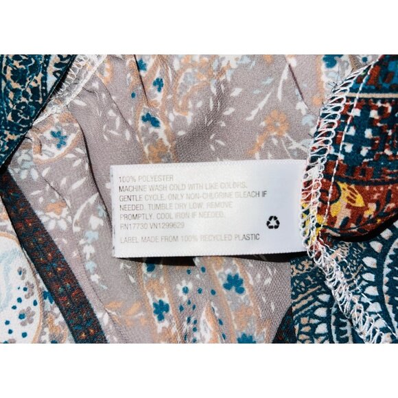 Knox Rose Bohemian Paisley Print Blouse Small - Picture 4 of 4